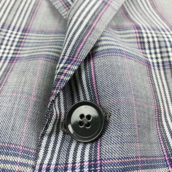 NWT Oxxford Clothes Sport Coat Super 110s Wool Glen Plaid Blue Pink 40R - Picture 4 of 15